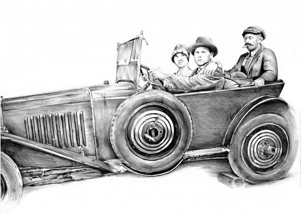 Vintage Auto Roadtrip von Kulik