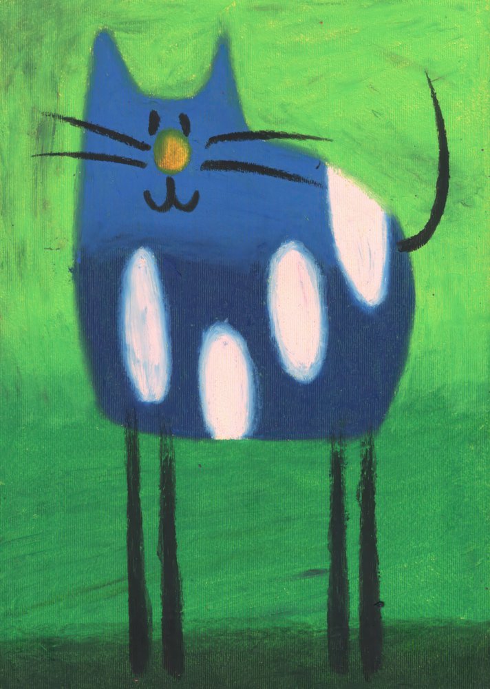 Verspielte blaue Katze von Kulik