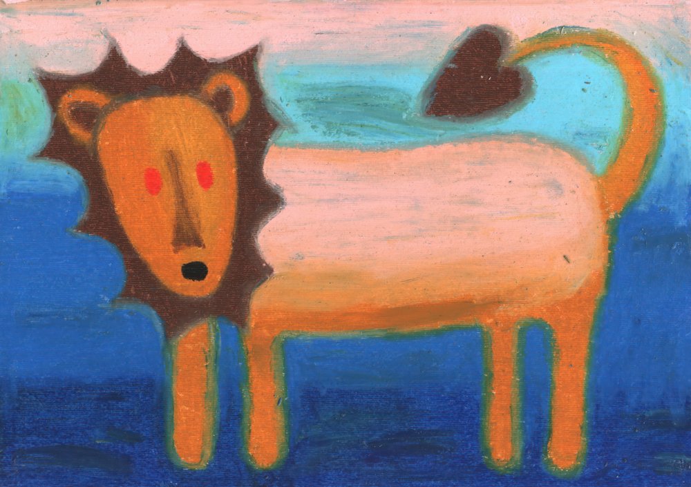 Verspielter blauer Löwe von Kulik