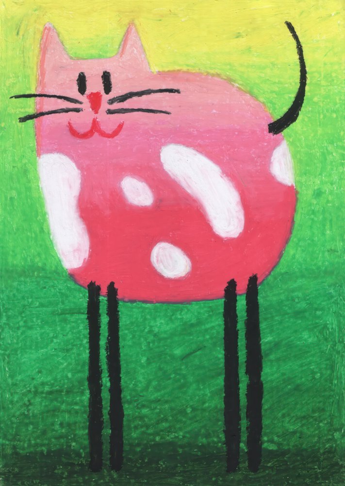 Verspielte rosa Katze von Kulik