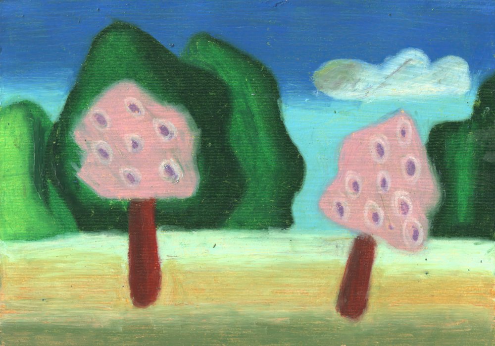 Verspielte rosa Baumlandschaft von Kulik