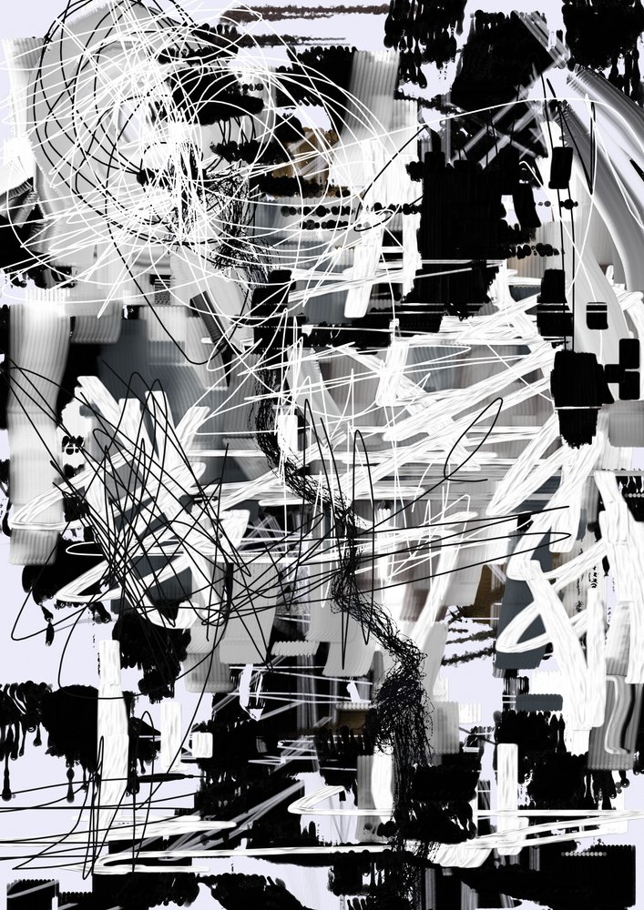 Städtisches Chaos-Abstrakt von Lembayung senja studio [Vintage Poster]