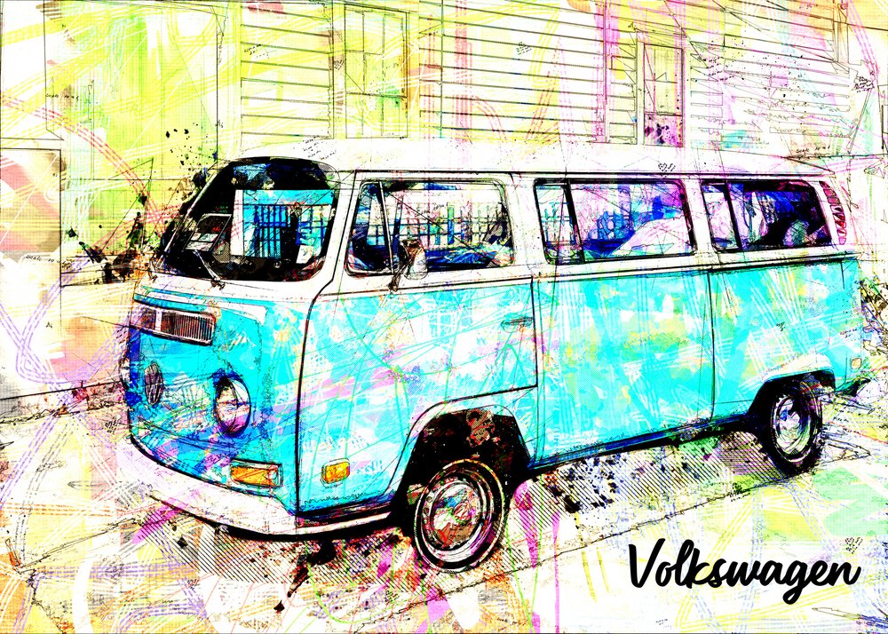 Lebendiger Retro-Van von Lembayung senja studio [Vintage Poster]
