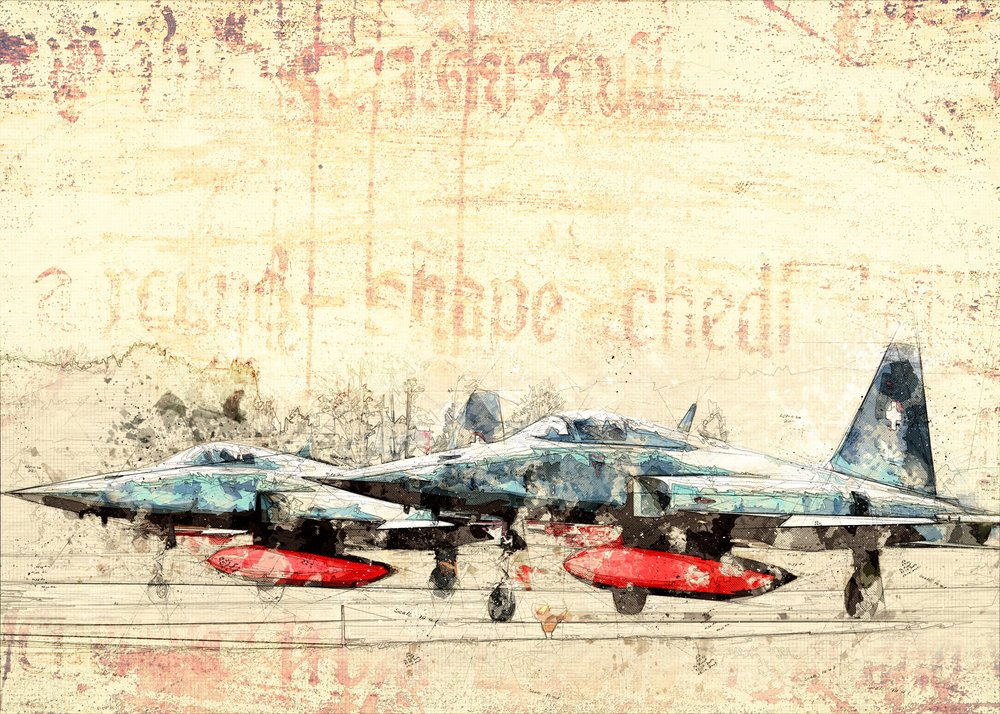 Vintage Jagdflugzeuge von Lembayung senja studio [Vintage Poster]