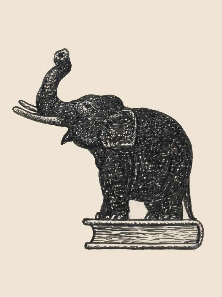 Elefant auf Buch 1935 von Leo Gestel