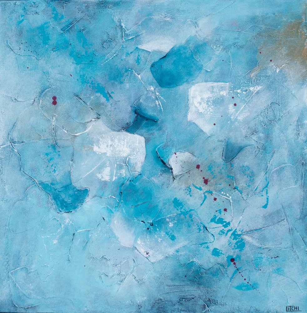 Aqua abstrakter Fluss von Lillian Christiansson