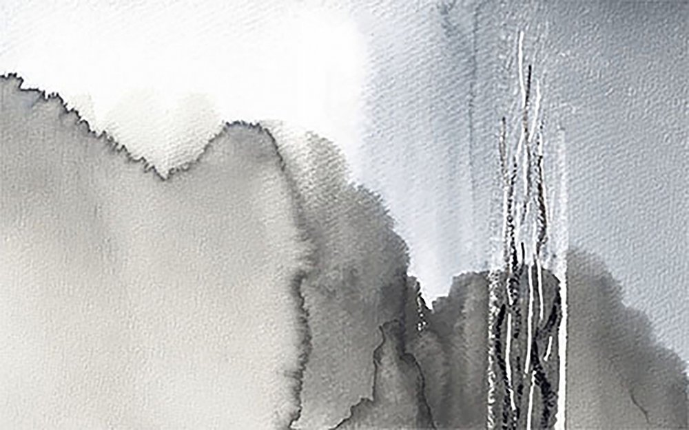 Nebliger Monochromer Wald von Lori Ann Folz