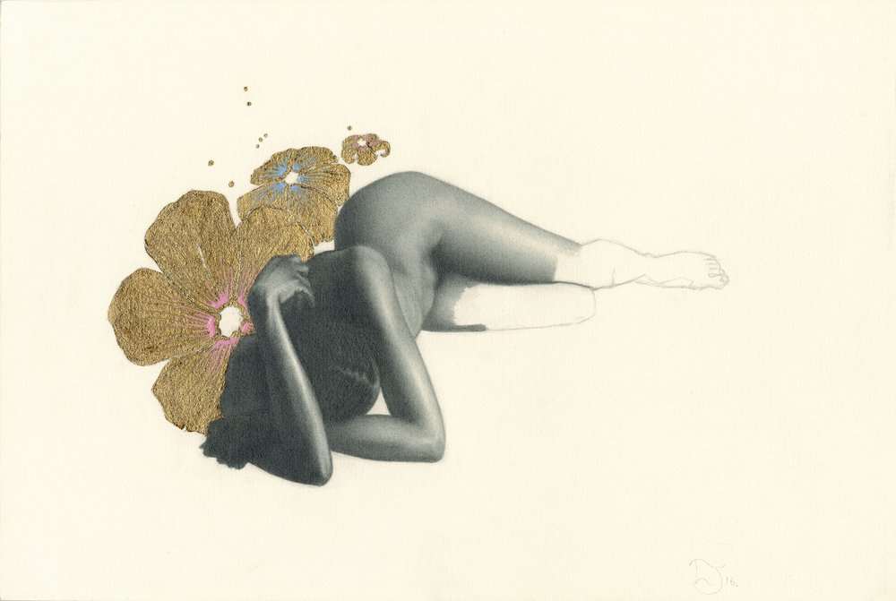 Goldener Blumenakt von Lourens Joubert