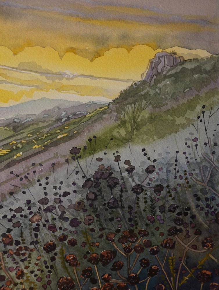 Goldener Bergsonnenuntergang von Luisa Millicent