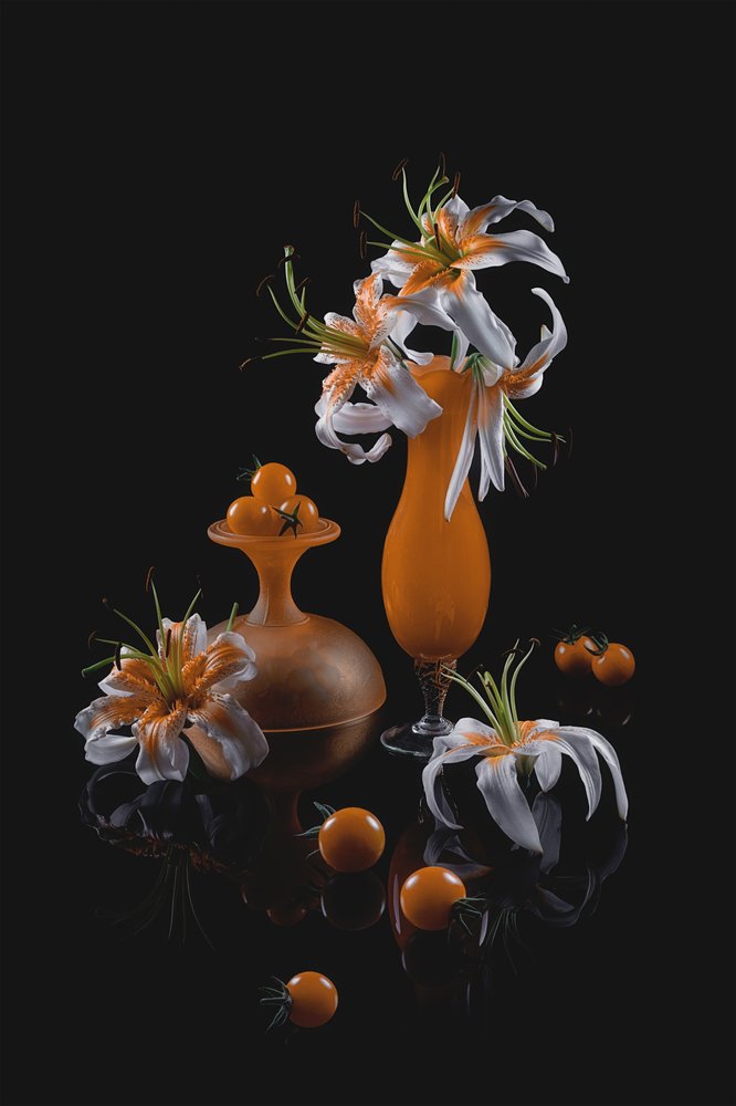 Orange Lilien Stillleben von Lydia Jacobs