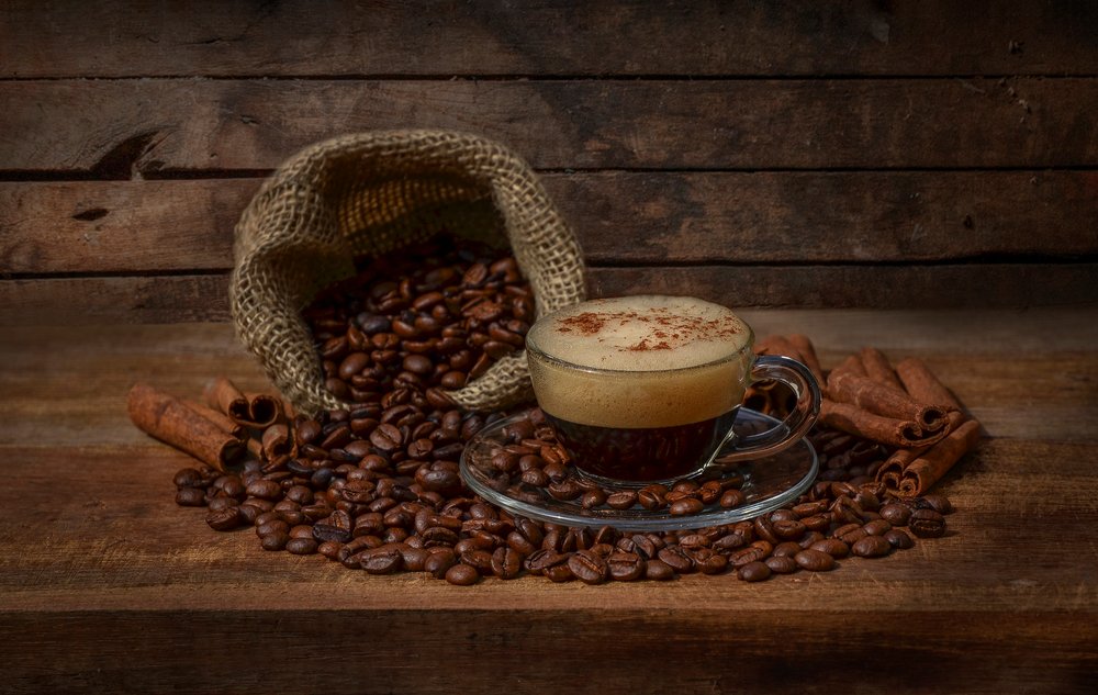Rustikales Kaffee-Stillleben von Margareth Perfoncio