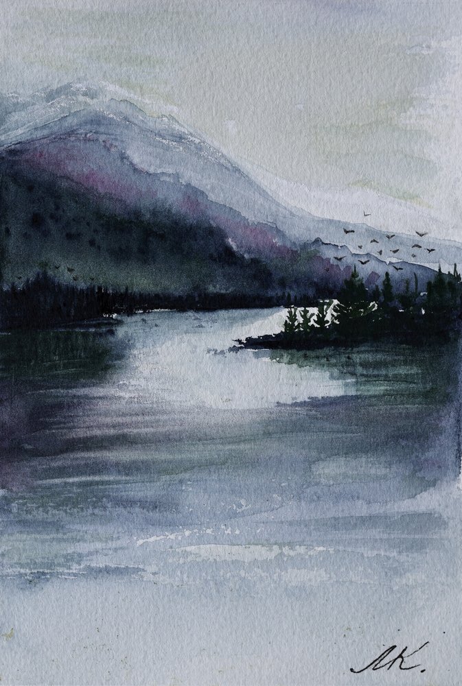 Nebliger Bergsee von Marina Kozyr