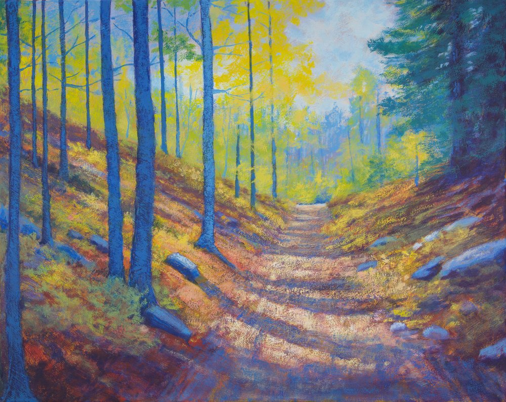 Sonniger Herbstwaldweg von Matt Dominger