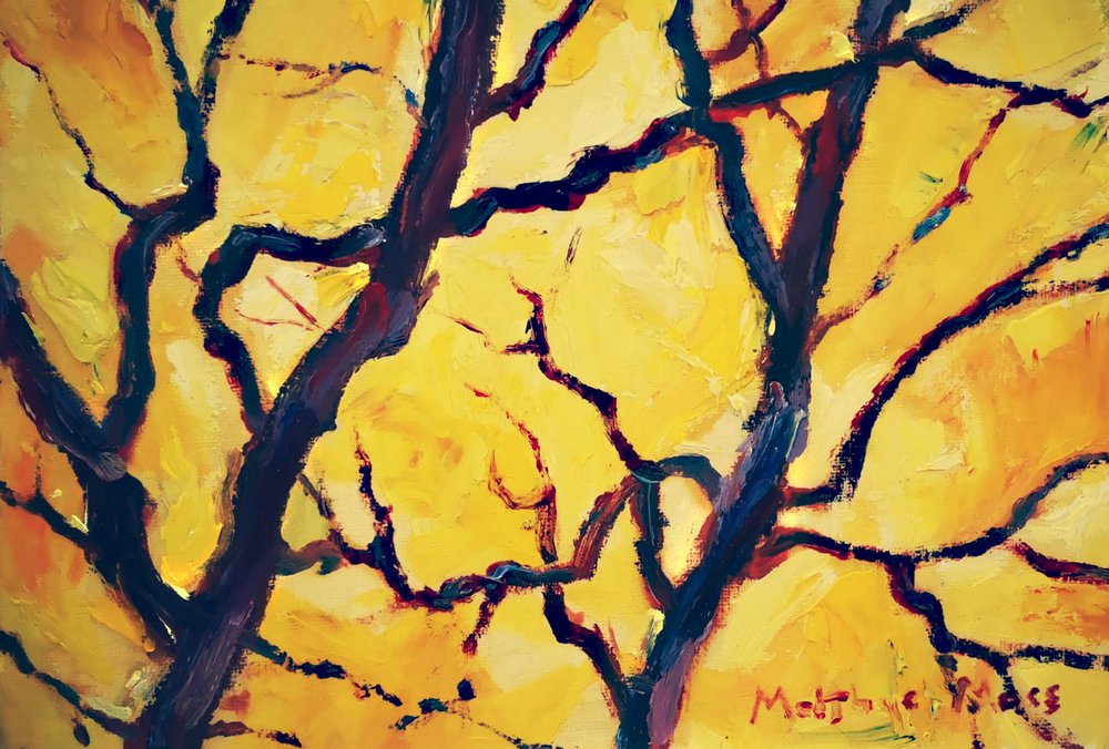 Goldene Herbstzweige von Matthys Moss