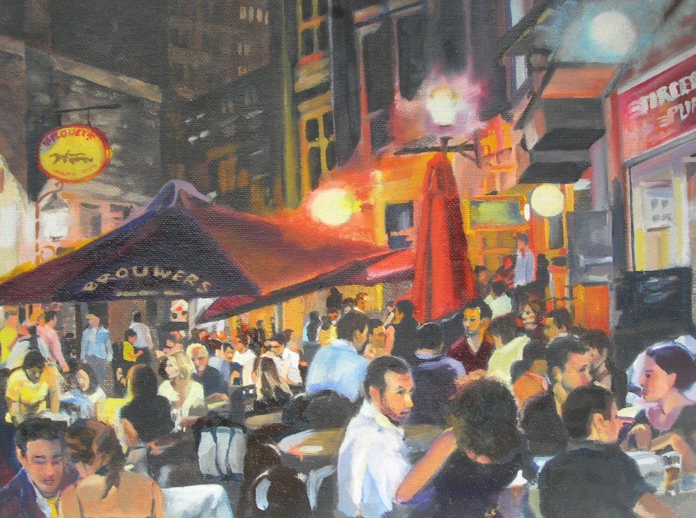 Lebendiges Nachtcafé von Maxine Shore
