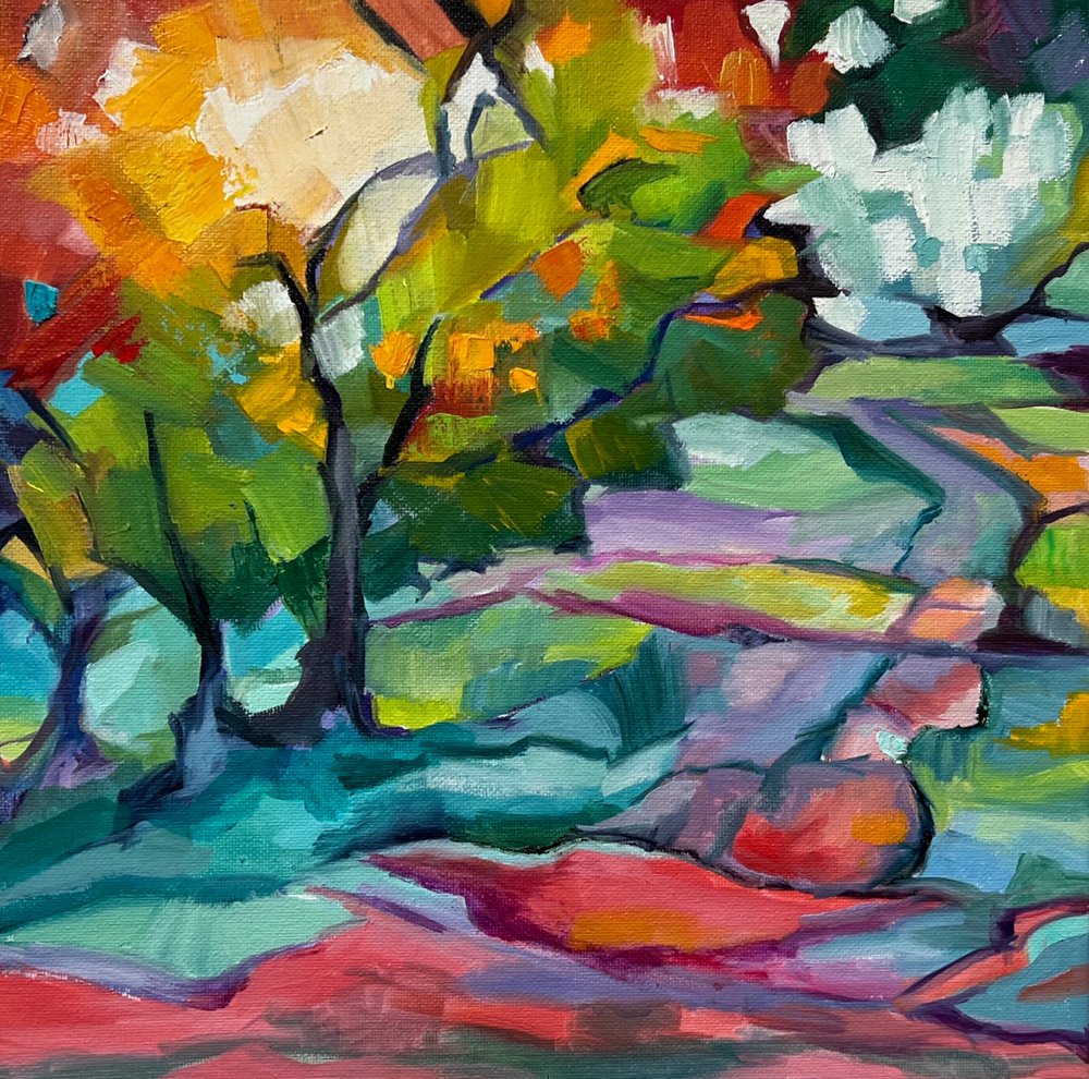 Lebendige abstrakte Landschaft von Maxine Shore