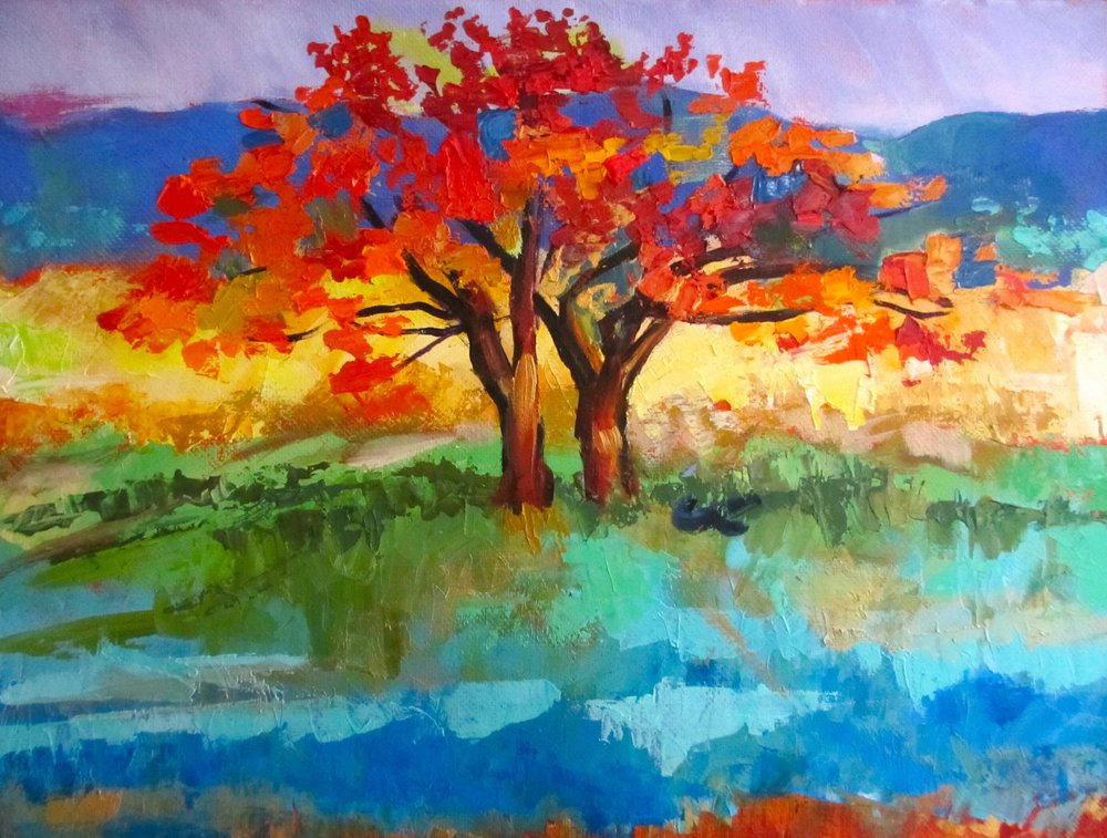 Lebendige Herbstbäume von Maxine Shore