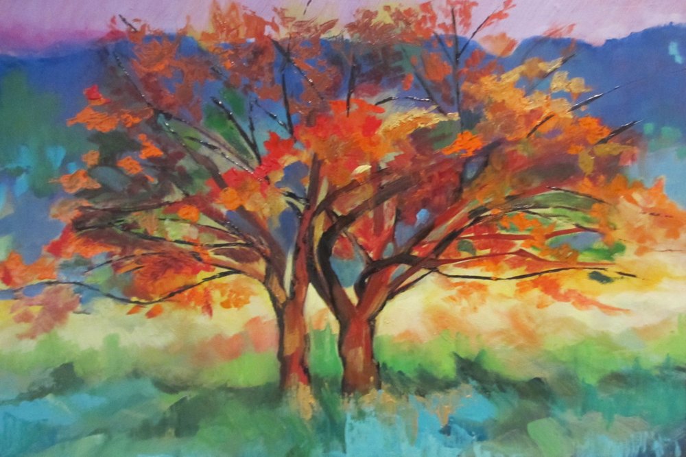 Lebendige Herbstbäume von Maxine Shore