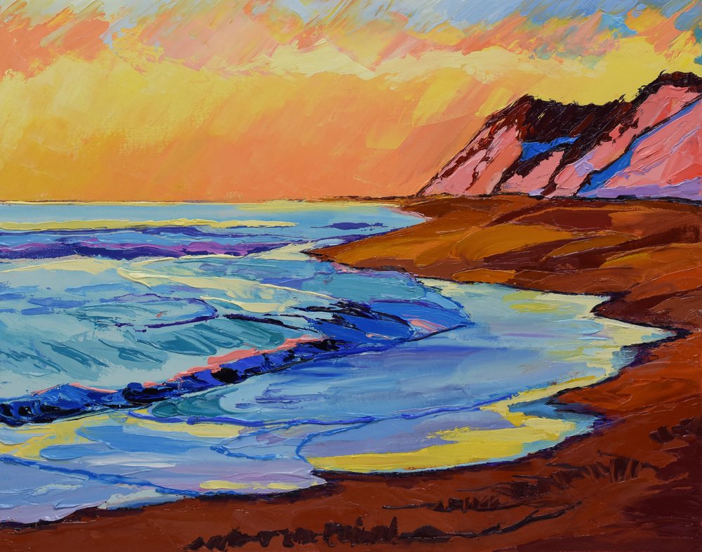 Lebendiger Küsten-Sonnenuntergang von Maxine Shore