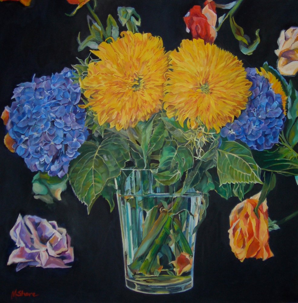 Lebendiges Blumen-Stillleben von Maxine Shore