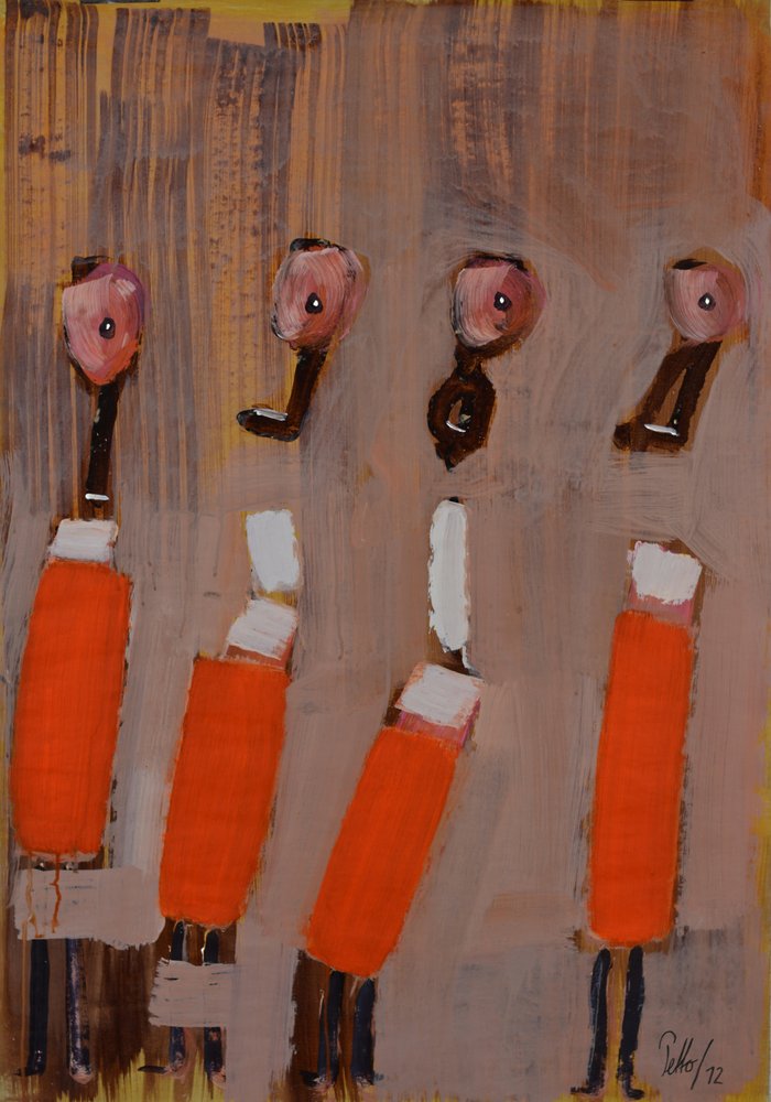 Orange Abstrakte Figuren von Mr PETTO