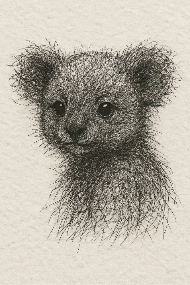 Niedliche Baby-Koala-Zeichnung von Natalie Bruns