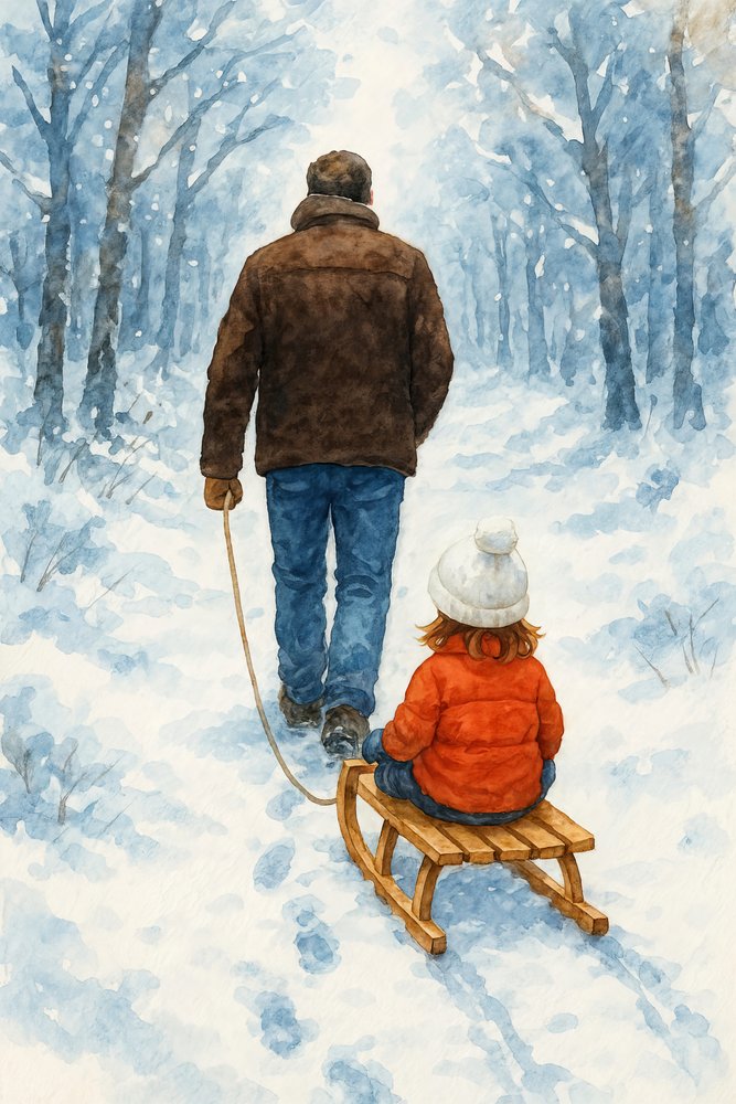 Vater-Kind-Winterspaziergang von Natalie Bruns