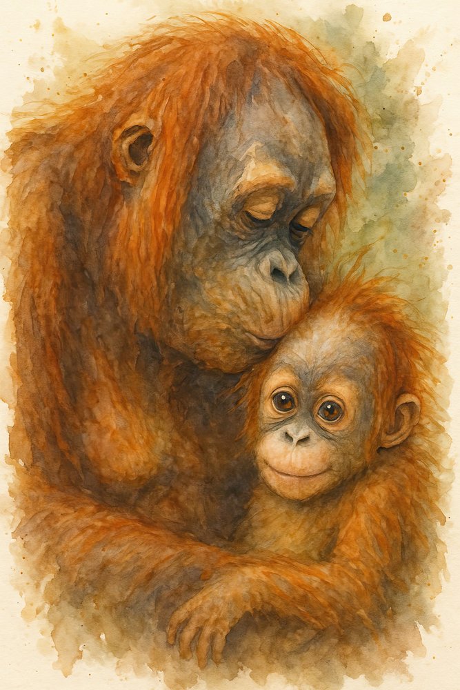 Sanfte Orang-Utan-Umarmung von Natalie Bruns