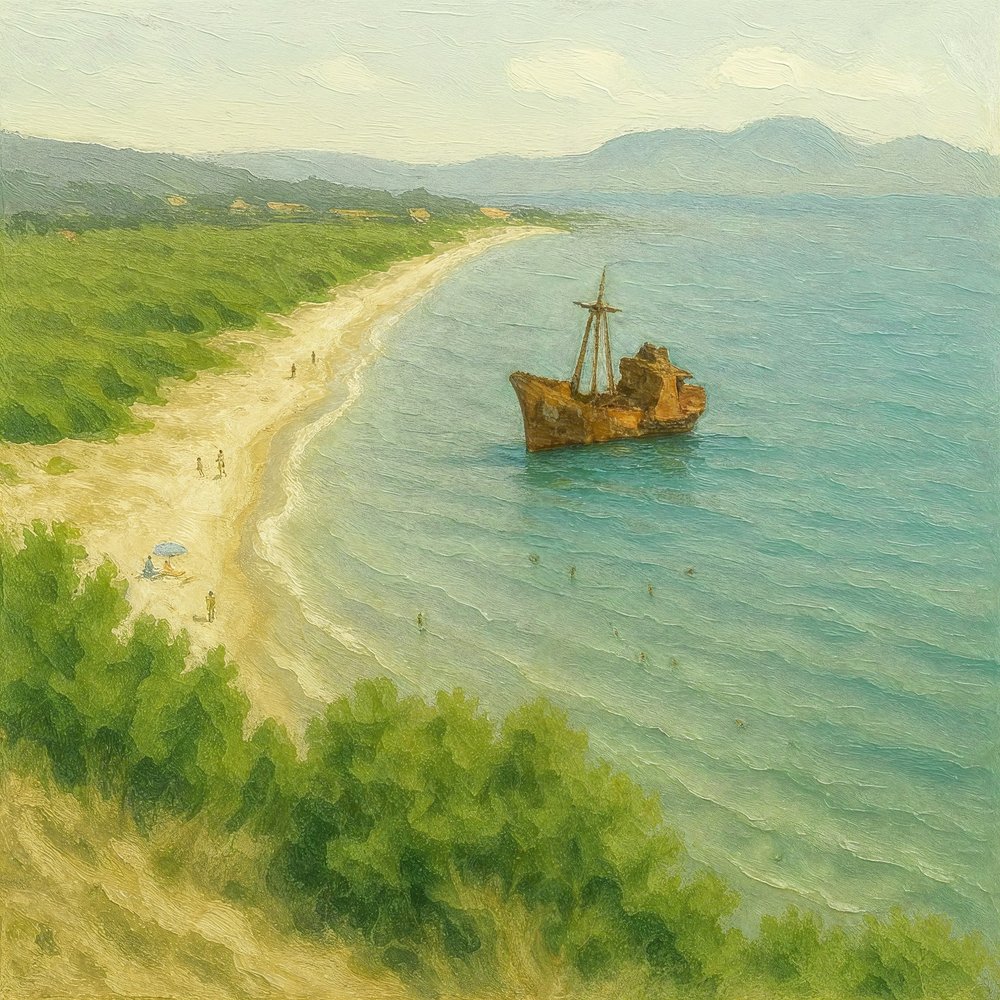 Idyllischer Schiffswrackstrand von Natalie Bruns