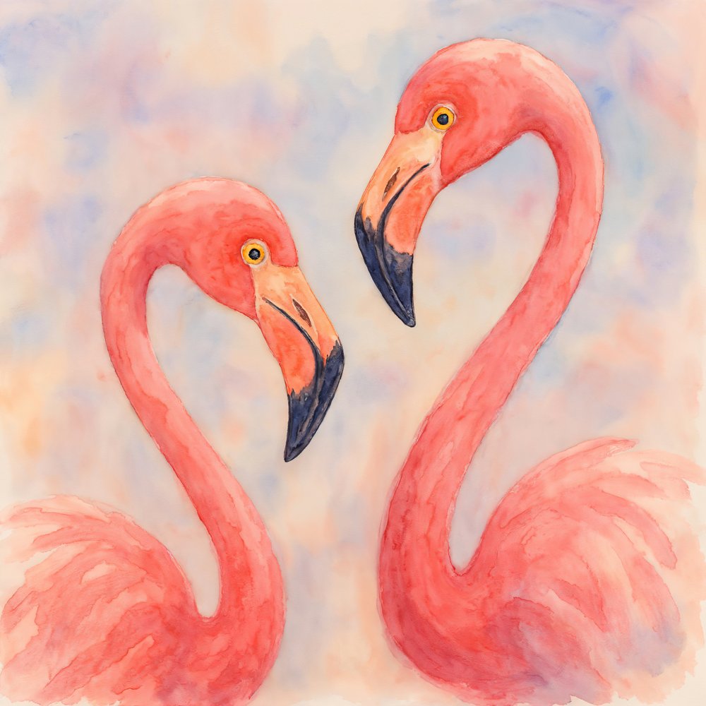 Liebende Rosa Flamingos von Natalie Bruns