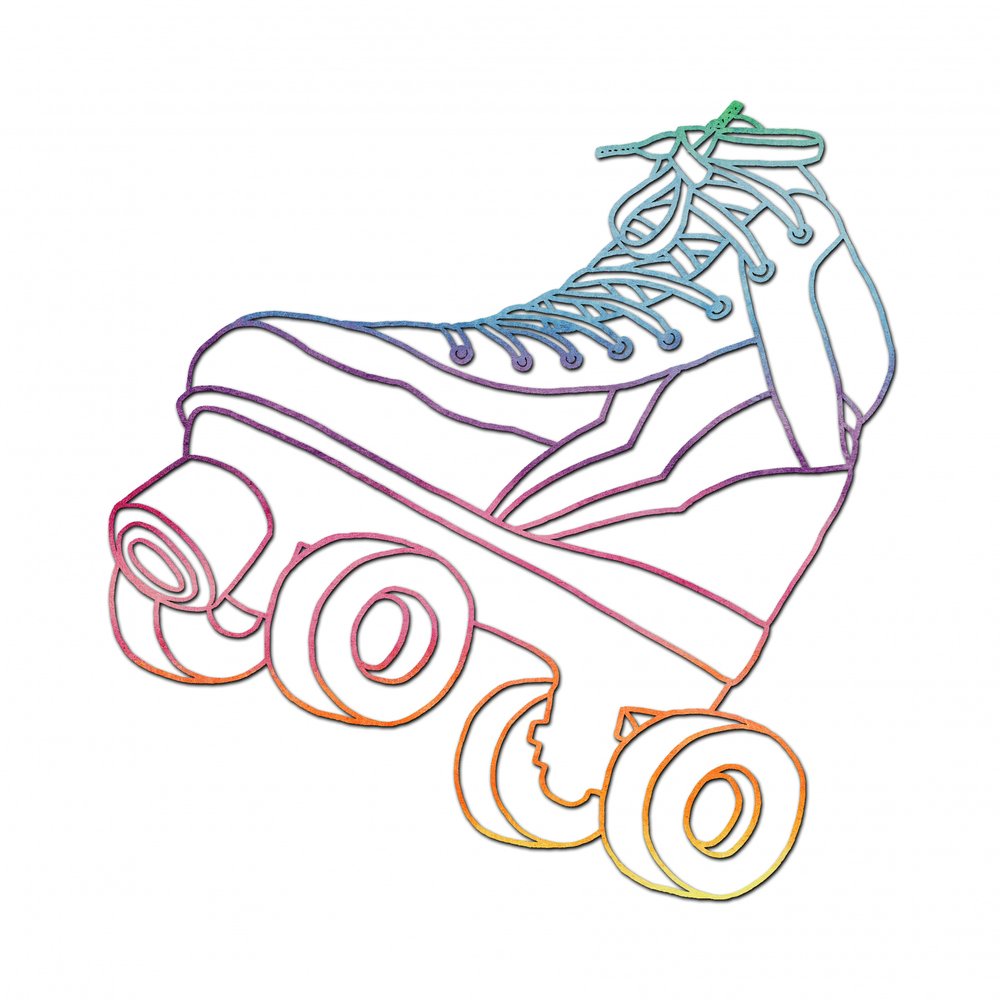 Retro-Regenbogen-Skate von Natalie Bruns
