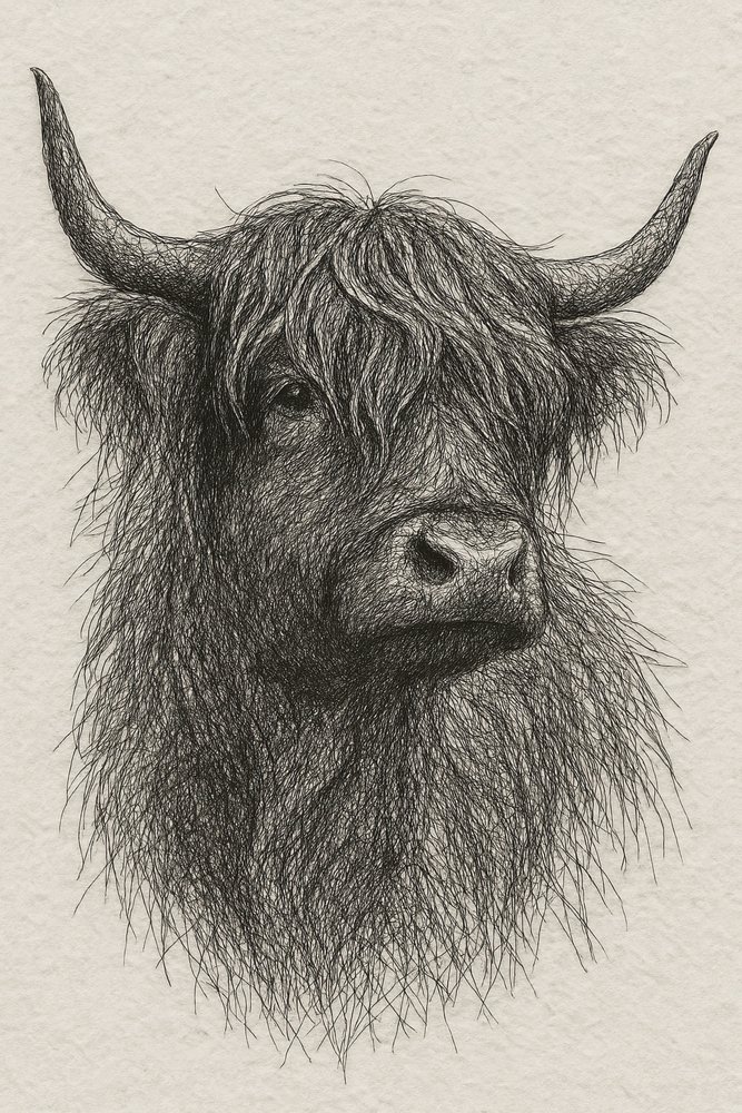 Zotteliger Hochlandbulle von Natalie Bruns