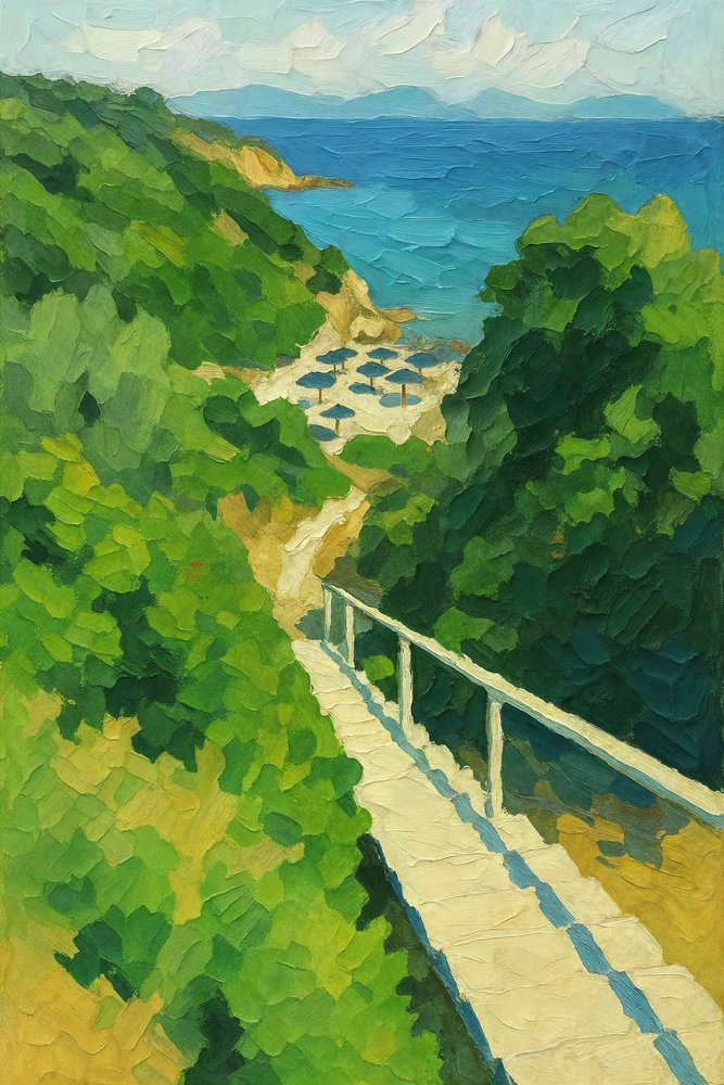 Sonnige Strandtreppen von Natalie Bruns