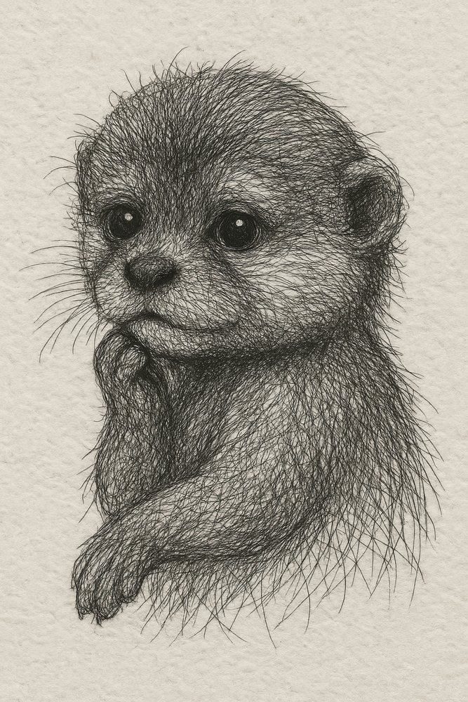 Nachdenklicher Baby-Otter von Natalie Bruns