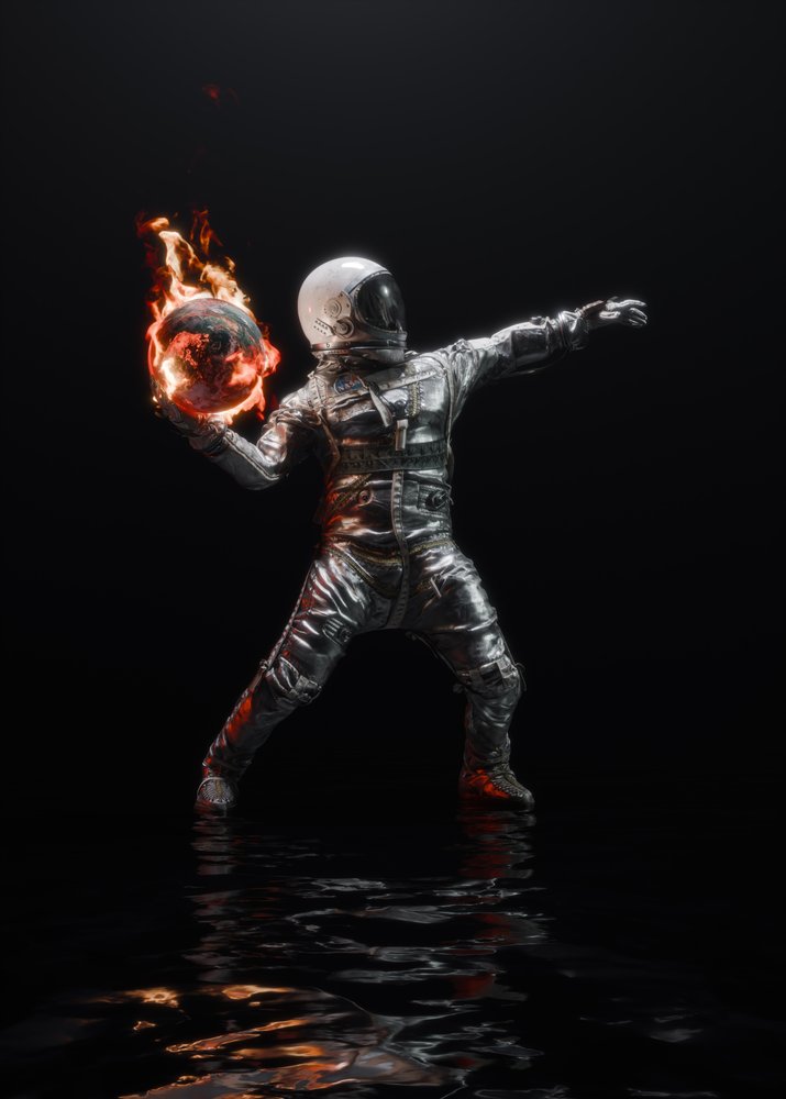 Astronaut verbrennt die Erde von Nicebleed