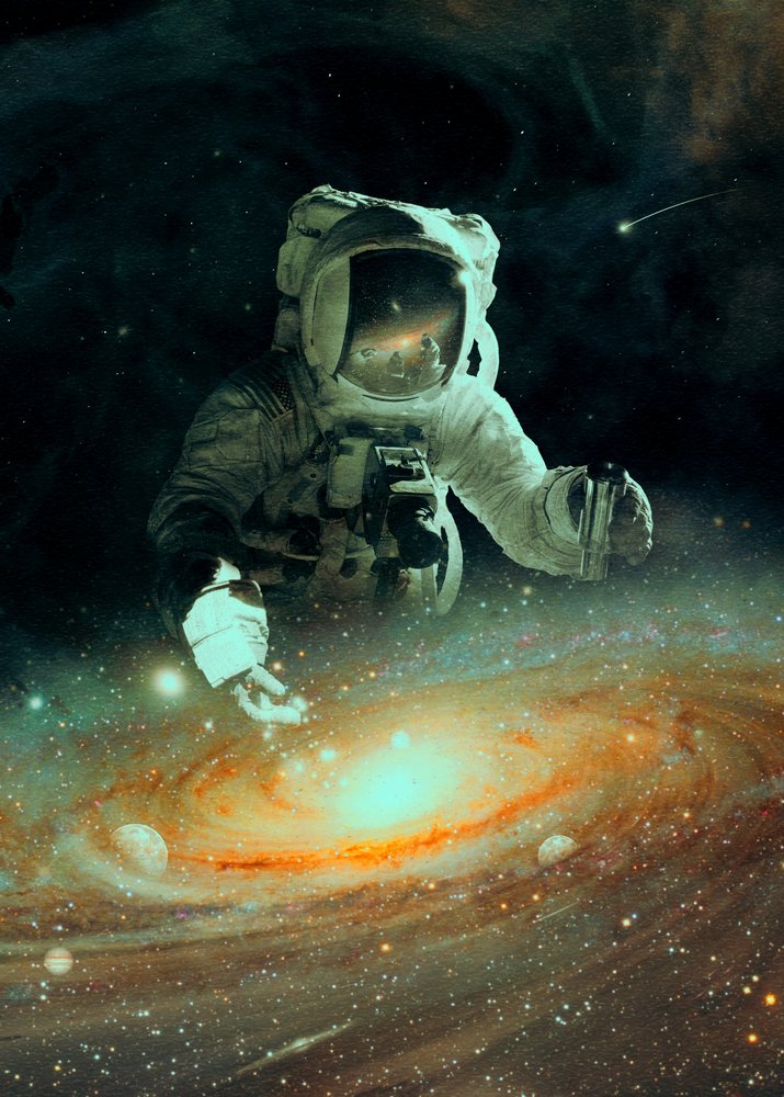 Astronaut über der Galaxie von Nicebleed
