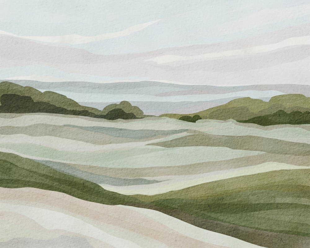 Rollende Pastelllandschaft von Nikita Jariwala