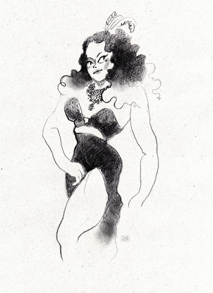 Retro Burlesque Diva von Olga Skomorokhova