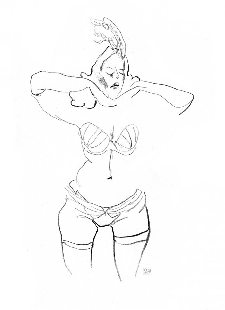 Sinnliche Dessinzeichnung von Olga Skomorokhova