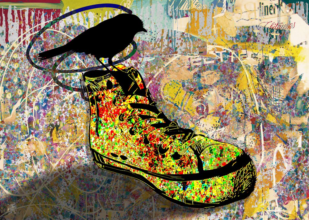 Bunter Sneaker-Vogel von Osvaldo Russo