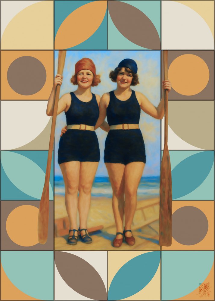 Vintage Strandpaddler von Osvaldo Russo
