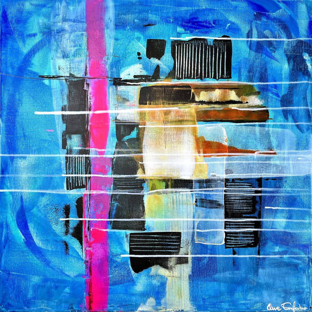 Abstrakte Blaue Linien von Owe Emfestav