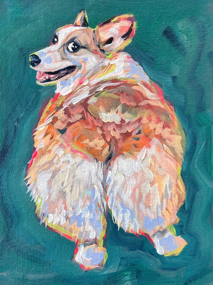 Lebendiger Corgi-Hund von Pauline Wegman | Key and Sea Creative