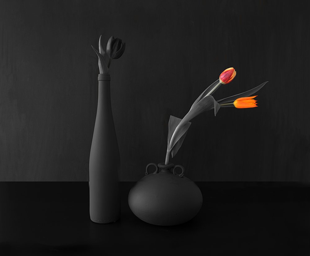 Lebendige Tulpen Stillleben von Pedro Uranga