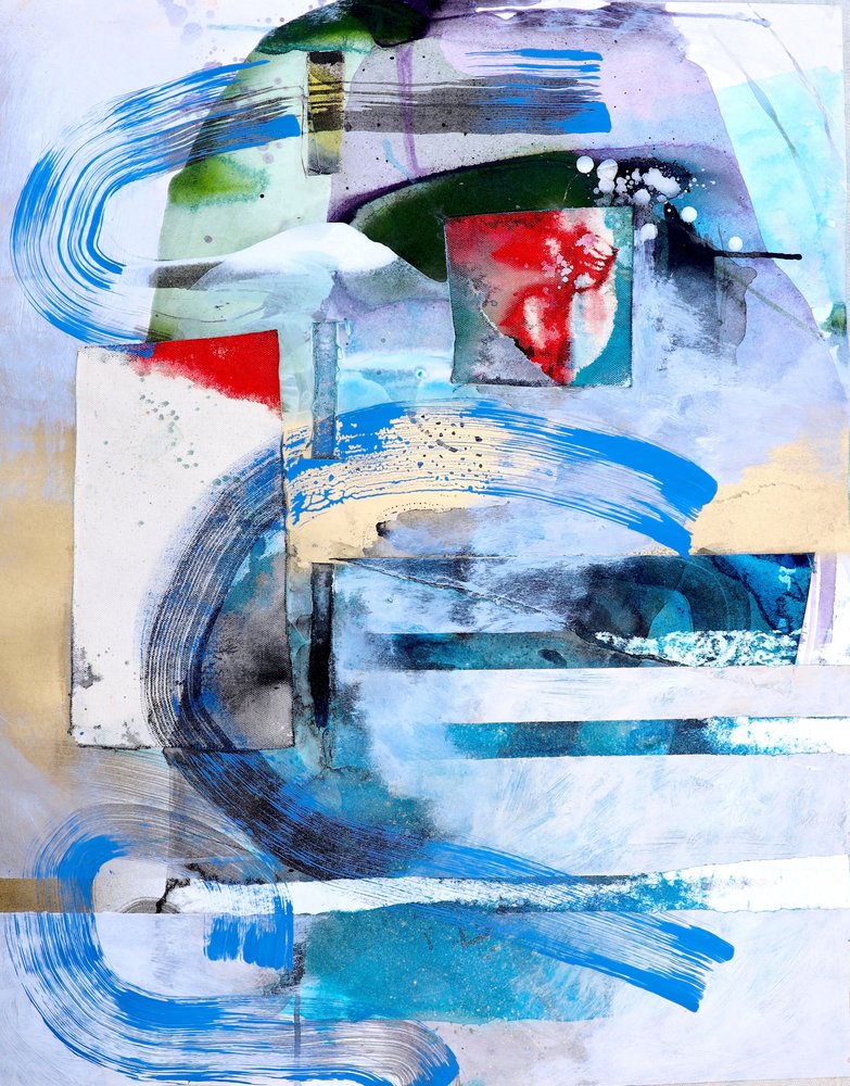 Dynamische blaue Schichten von Poonam Choudhary