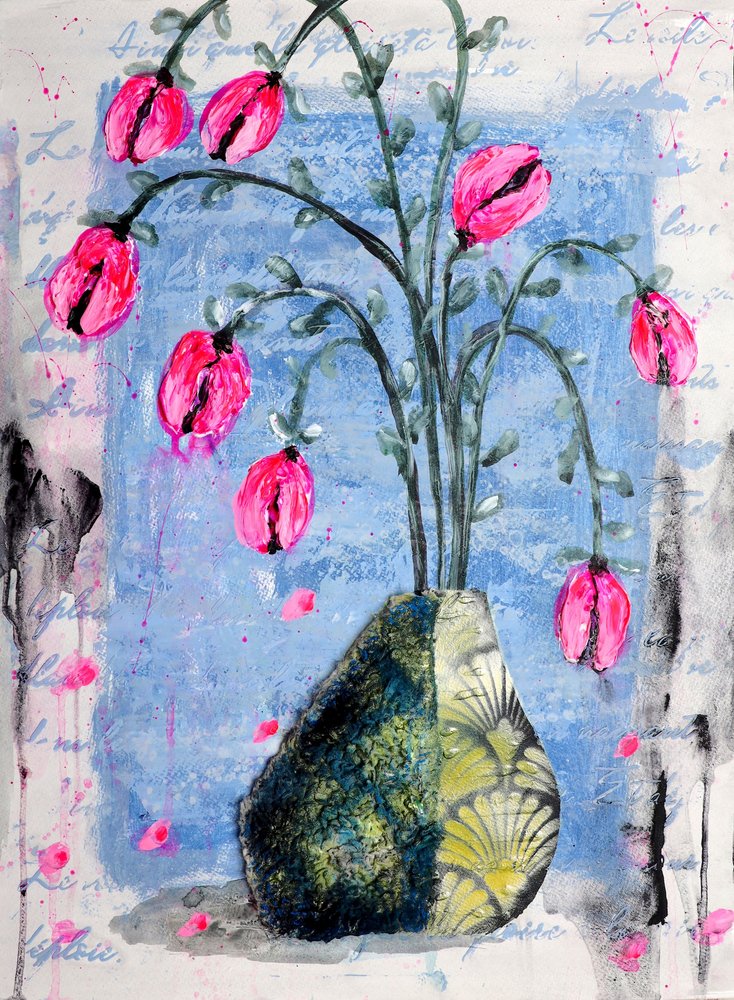 Ausdrucksstarke rosa Blumen von Poonam Choudhary