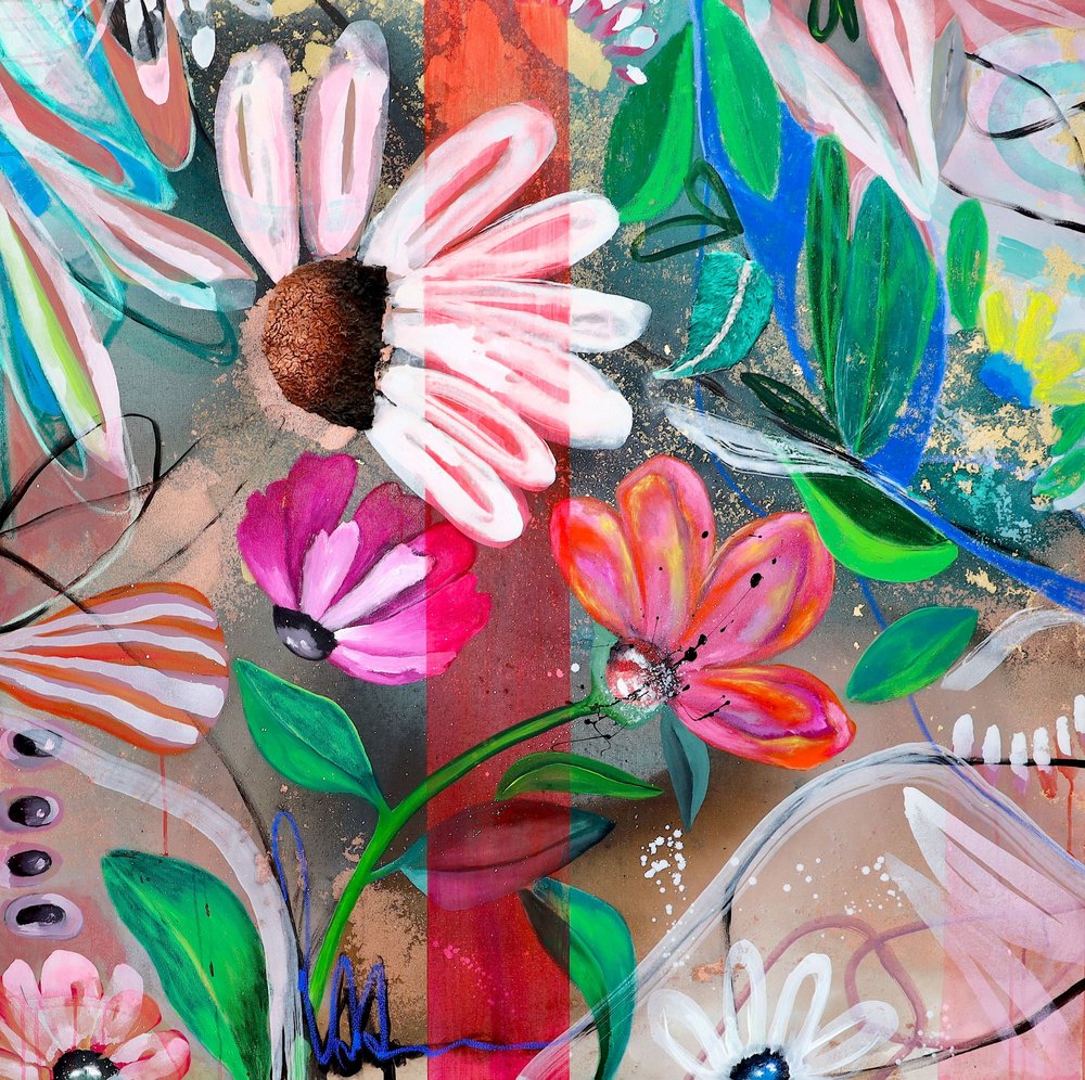 Lebendige abstrakte Blüten von Poonam Choudhary