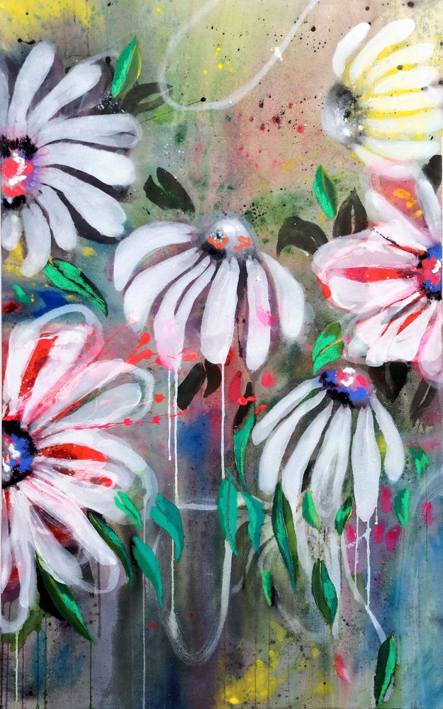 Lebendige Abstrakte Blumen von Poonam Choudhary