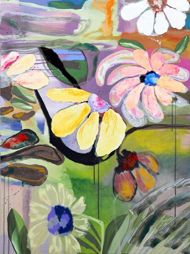 Lebendige Abstrakte Blumen von Poonam Choudhary
