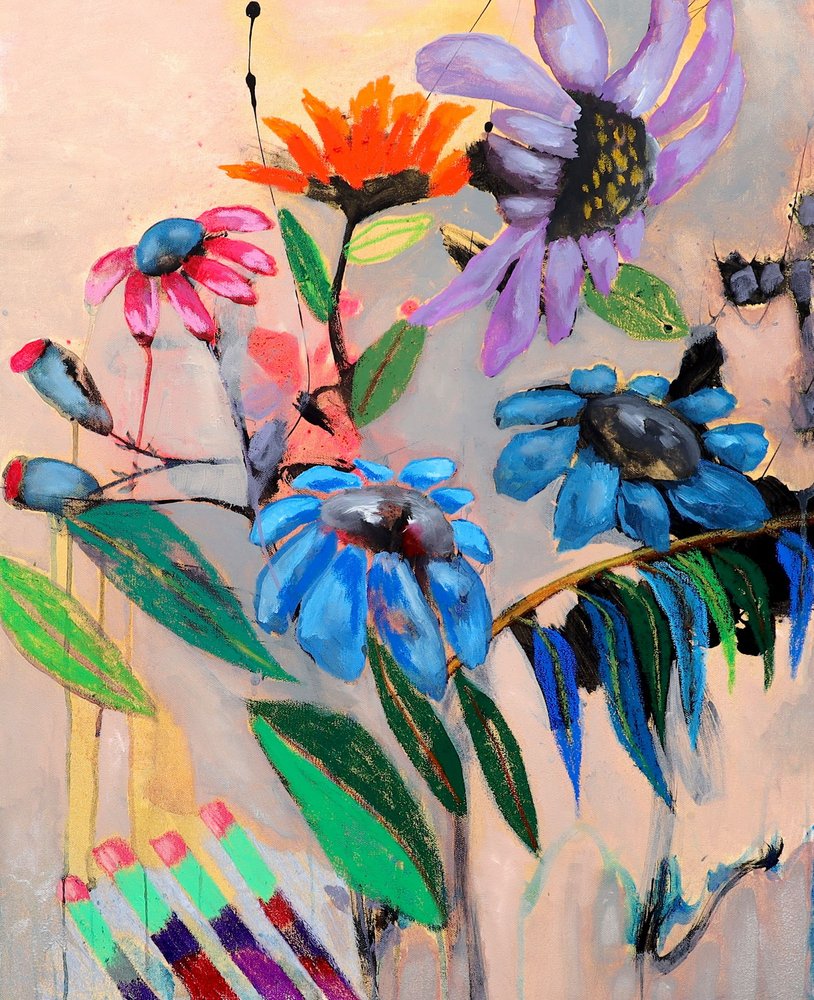 Lebendige Abstrakte Blumen von Poonam Choudhary